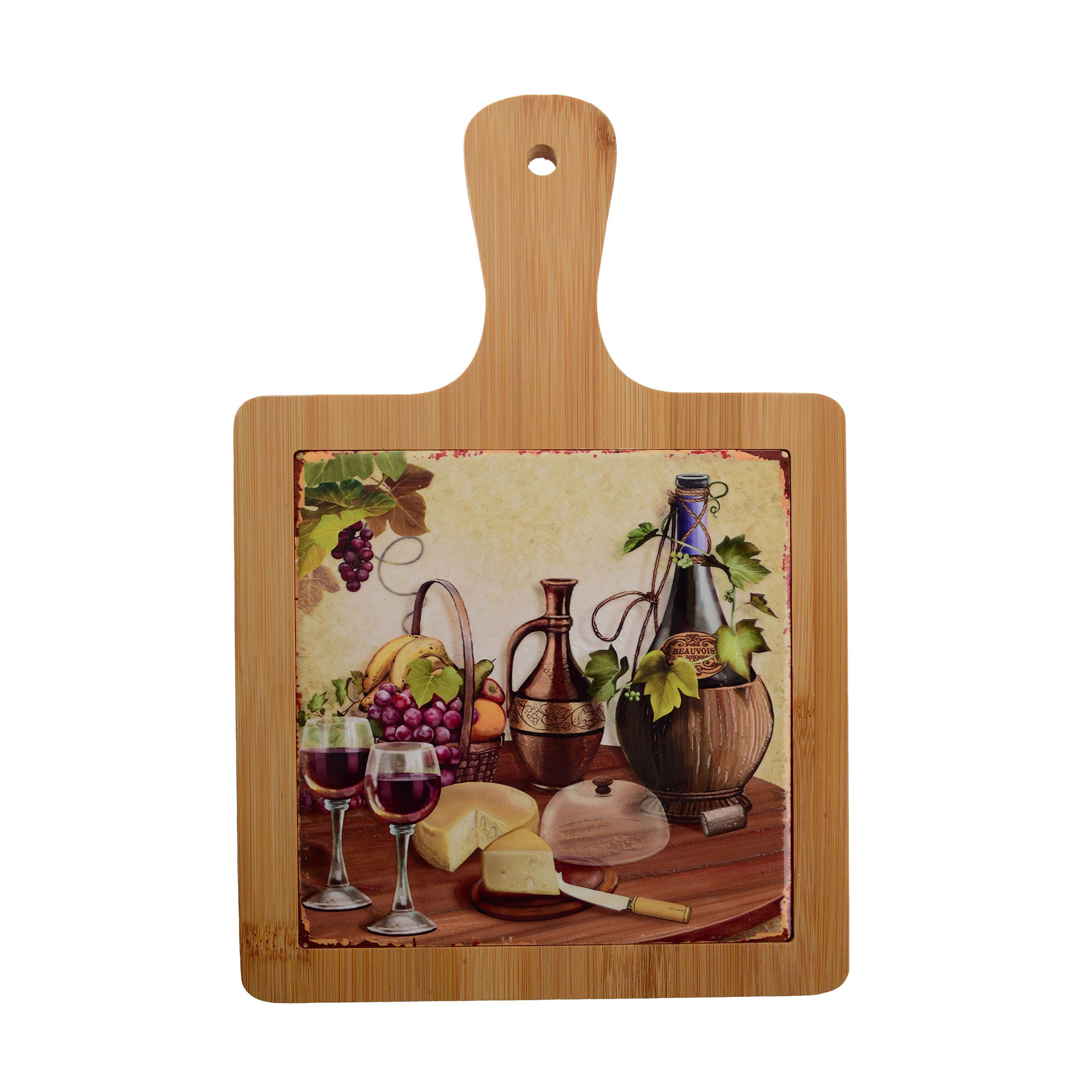 Підставка під гаряче Limited Edition Wine &amp; Cheese з бамбуковою ручкою, 18*28 см (B160071)
